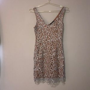 Nude & Metallic Bodycon Dress